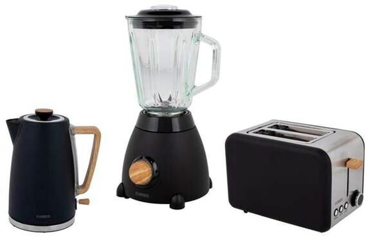 Furber Wasserkocher; Standmixer und Toaster Set; Schwarz matt Küchen-Set