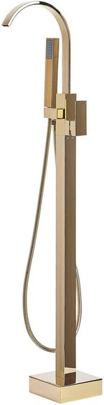 Beliani Wannenarmatur freistehend Messing gold RIBBON Badewannenarmatur