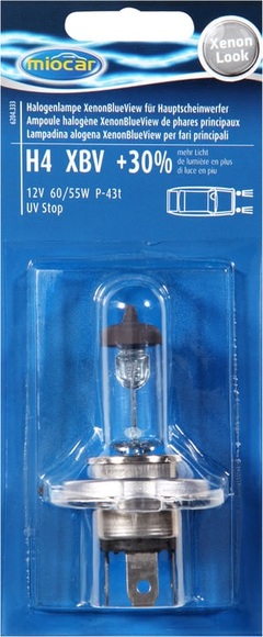 Miocar Halogenlampe H4 Xenon +30% Autolampe