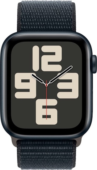 APPLE Watch SE (GPS) 40 mm - Smartwatch (Stufenlos verstellbar, Textil (Carbon Neutral), Mitternacht/Mitternacht)