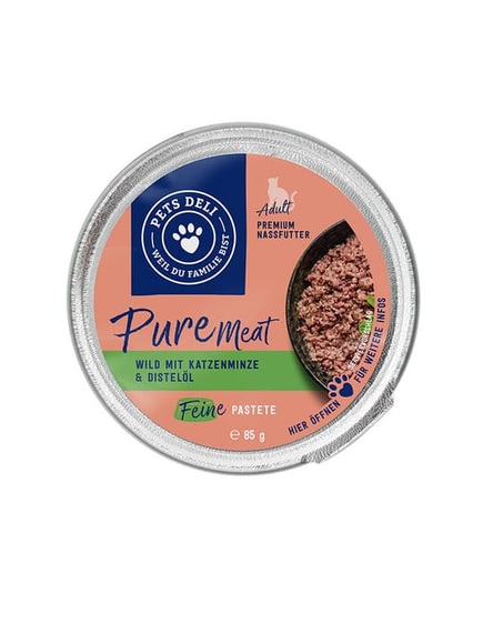 Pets Deli Pure Meat Wild, 85g mit Katzenminze Nassfutter