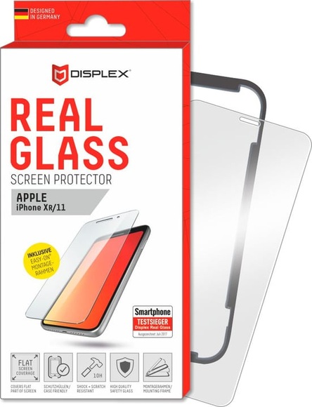 Displex - iPhone 11 Panzer Glas 2D Display-Schutzglas Easy-On® Montagerahmen Case Friendly 0.33 mm