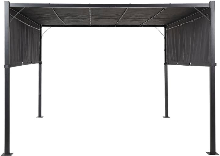 Beliani Pergola mit LED-Beleuchtung Stahl dunkelgrau 310 x cm PARGA