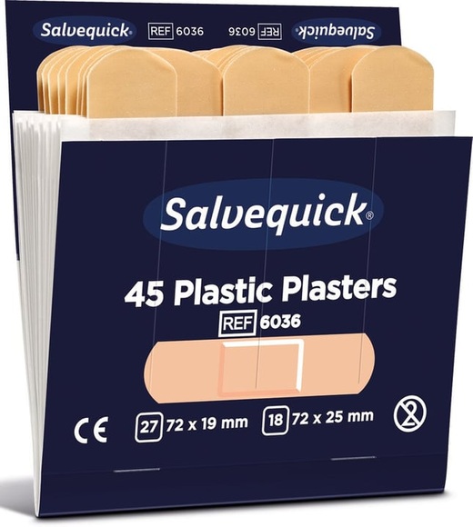 Refill für SALVEQUICK Pflaster-Strips, wasserfest je 45 Stk VE à 6 Stk