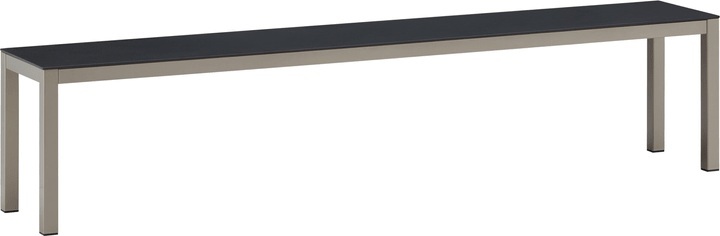 LOCARNO, 200 cm, Gestell Polar Silber, Platte Keramik Sitzbank