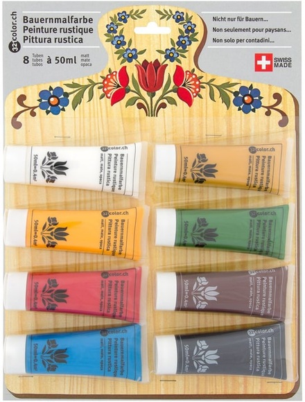 321Color Bauernmalfarbe matt 8 Tuben à 50ml