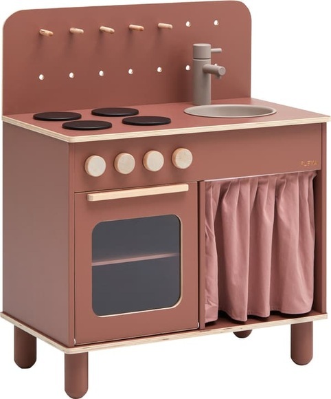 FLEXA Kinder-Küche DARK ROSE mit Koch-Geräuschen aus Holz