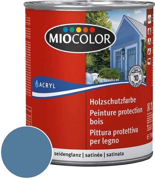 Miocolor Holzschutzfarbe Taubenblau 750 ml