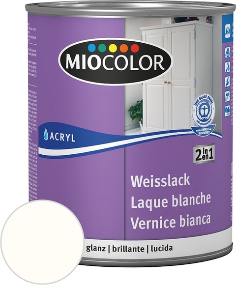 Miocolor Acryl Weisslack glanz reinweiss 375 ml