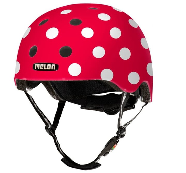 Melon Helm URBAN ACTIVE - DOTTY WHITE in rot matt in Gr. 46-52