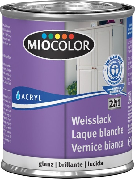 Miocolor Acryl Weisslack glanz weiss 125 ml