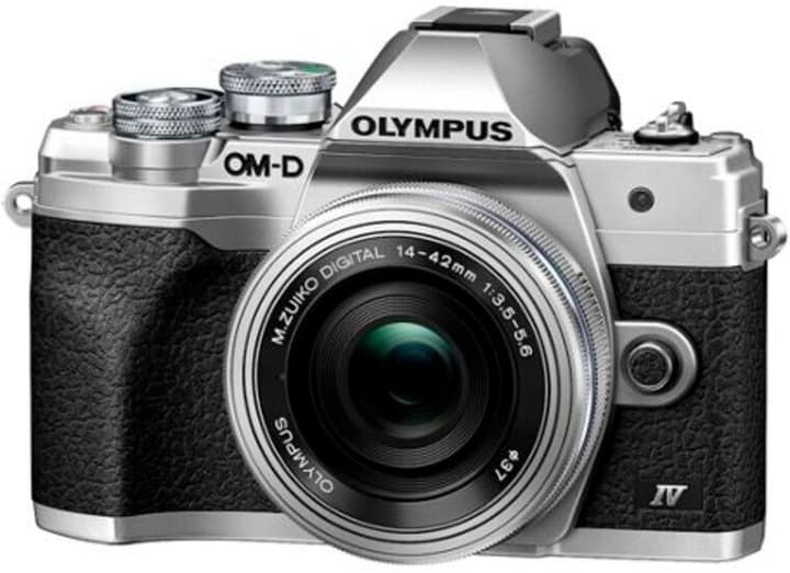 OLYMPUS OM-D E-M10 Mark IV Body + M.Zuiko Digital ED 14-42mm F3.5-5.6 EZ Pancake - Systemkamera (Fotoauflösung: 20.3 MP) Silber