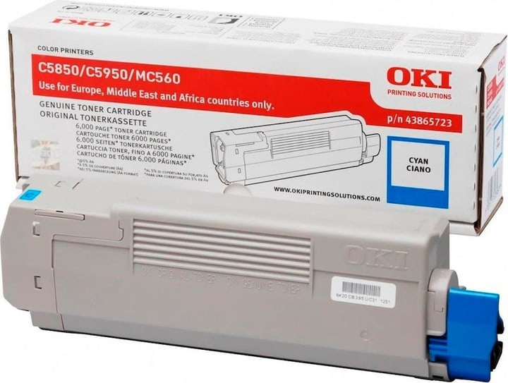 Original Tonerpatrone cyan OKI 43865723