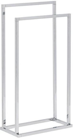 Beliani Handtuchständer Stahl silber 45 x 85 cm freistehend 2 Arme RECREO
