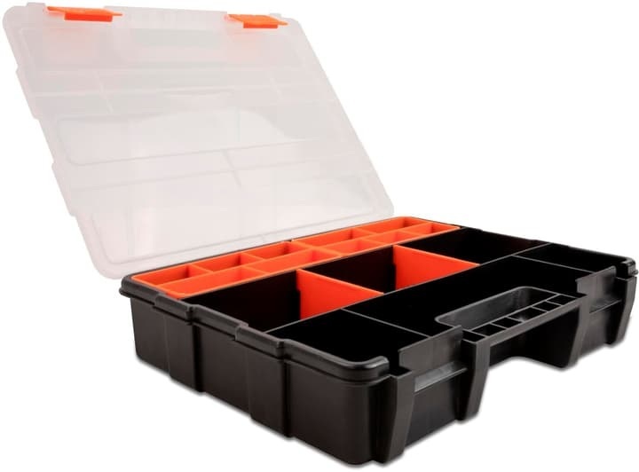 DeLock Sortimentskasten Orange / Schwarz 21 Fächer Aufbewahrungsbox