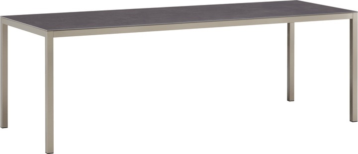 LOCARNO, 220 cm, Gestell Polar Silber, Platte Keramik Gartentisch