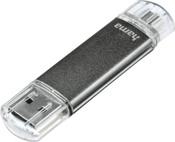 Hama Laeta Twin 128GB USB 2.0/Micro-USB Grau USB-Stick