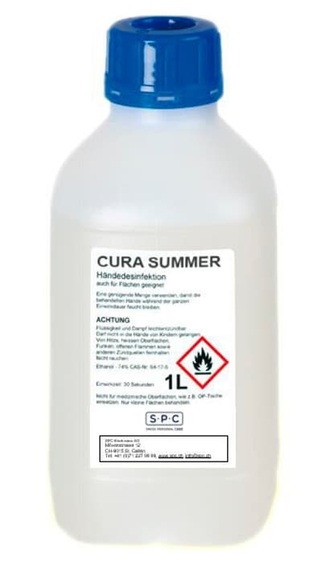 Cura Summer 1L, Zitronenduft Desinfektionsmittel Swiss Personal Care