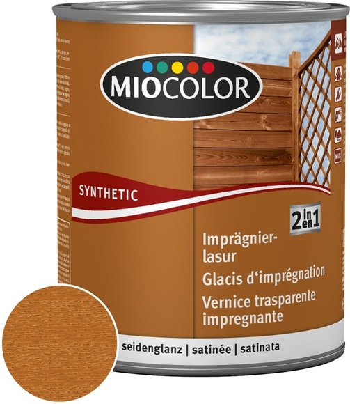 Miocolor 2in1 Imprägnierlasur Teak 750 ml