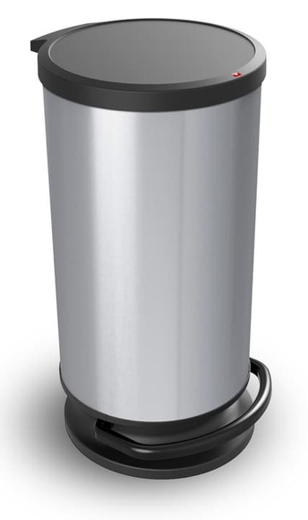 Rotho Abfalleimer 30 l , 1010110264 , Silberfarben , Kunststoff , 30 l , 30.2x59.2x35.7 cm , matt , 0032940119