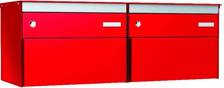 Stebler 2er Briefkasten S:13 RAL 3000/3000 seitlich