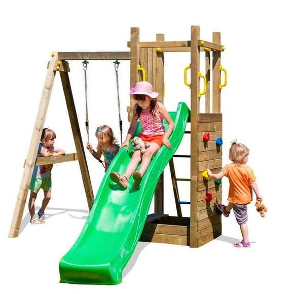 Spielturm F3 mit Sandkasten und Schaukel