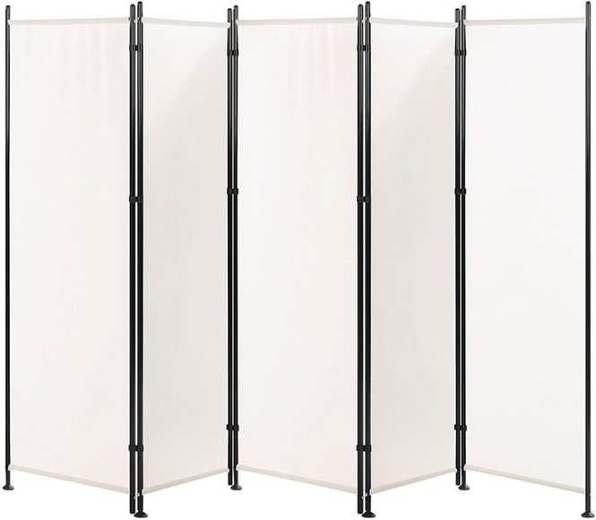 Beliani Paravent 5-teilig weiss 270 x 170 cm NARNI