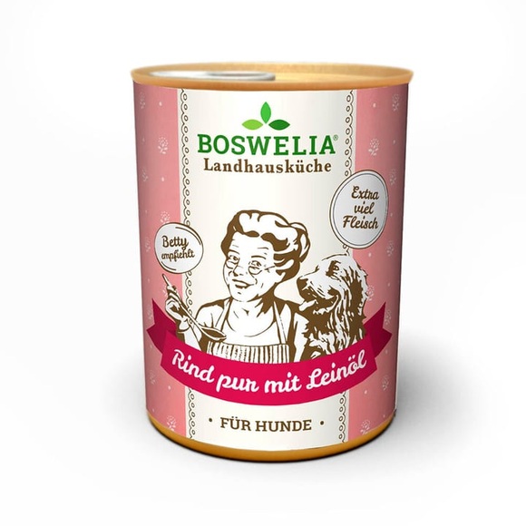 Boswelia Landhausküche Hund Rind pur, 400 g Nassfutter