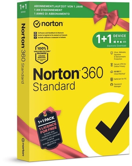 PC/Mac - Norton 360 Standard (1+1 Geräte/1 Jahr/10 Gb): Swiss Edition /Mehrsprachig