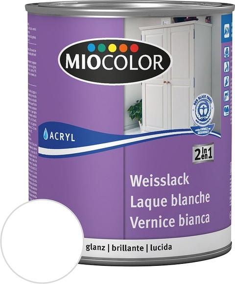 Miocolor Acryl Weisslack glanz weiss 375 ml
