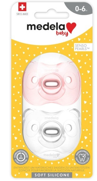 Medela Baby Schnuller Soft Silicone Girl Transparent 0-6 Monate (2 Stk)