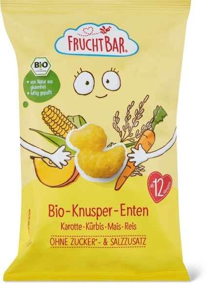 FRUCHTBAR Knusper Enten Bio Karotte Kürbis Mais Reis (30 g)