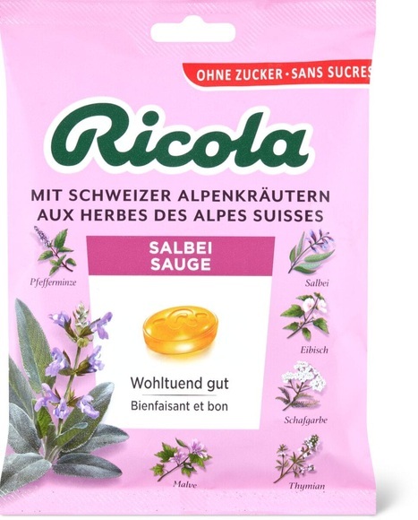 Ricola Salbei Kräuterbonbons ohne Zucker mit Stevia (125 g)