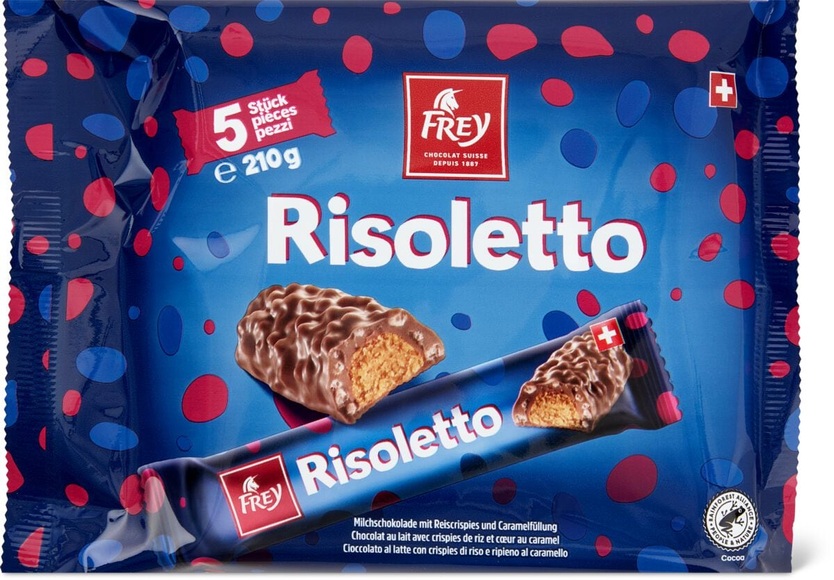Risoletto Classic Milchschokolade mit Getreide-Crispies und Caramelfüllung