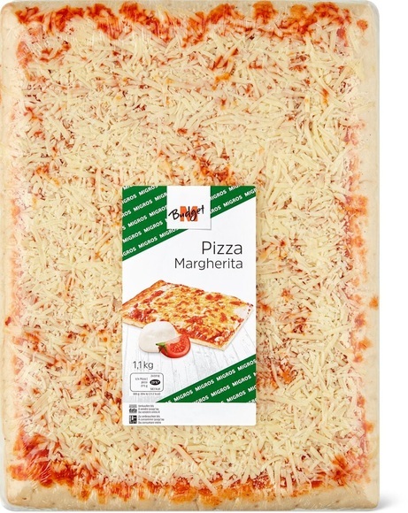 M-Budget Pizza mit Tomatensauce und Mozzarella