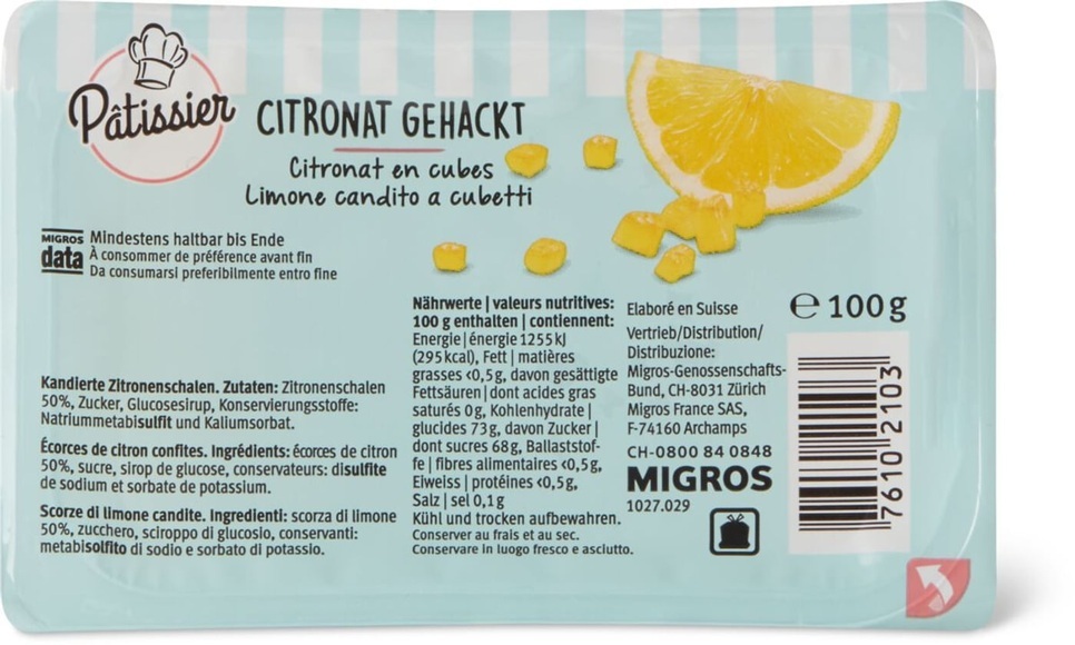 Patissier Citronat gehackt