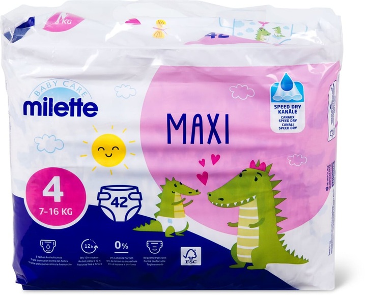 Milette Windeln Maxi 4 - 42Stk