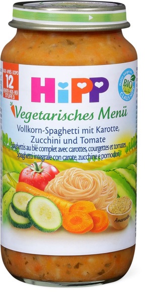 HiPP Vollkorn-Spaghetti mit Karotte, Zucchini und Tomate