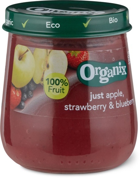 Organix Apfel Erdbeere Heidelbeere