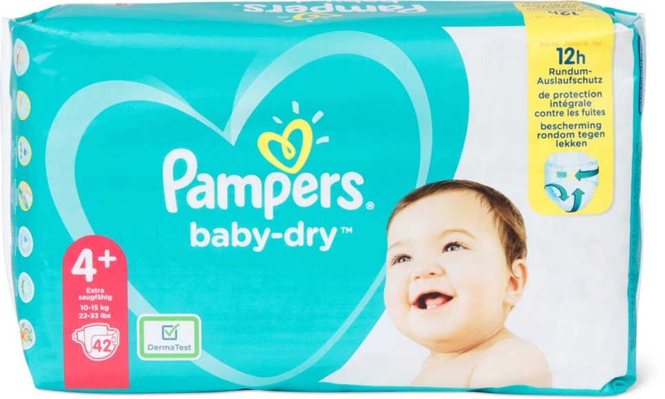 Pampers Baby Dry Gr. 4+, Maxi Plus 10-15kg