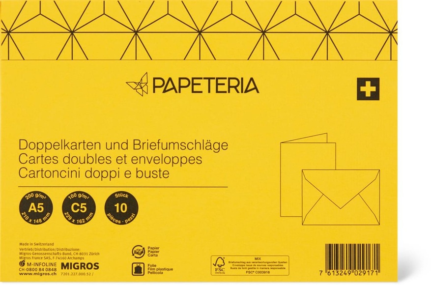 Papeteria A5 / C5 Doppelkarten und Briefumschläge