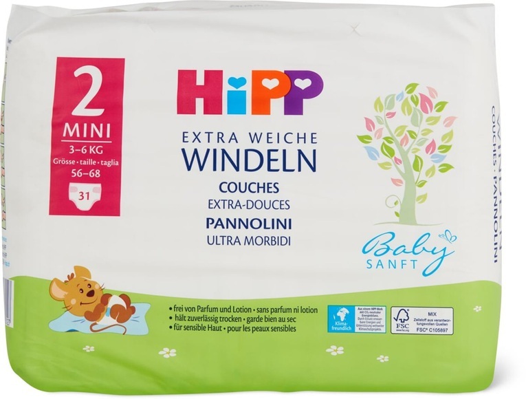 Hipp Hipp Babysanft Windeln Mini 2