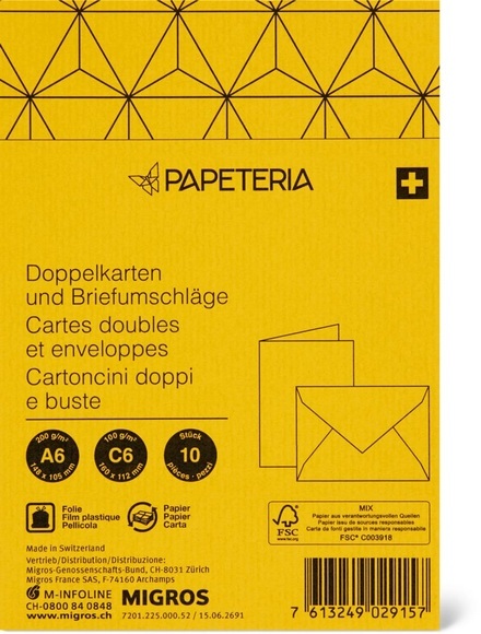 Papeteria A6 / C6 Doppelkarten und Briefumschläge