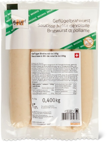 M-Budget Geflügel Bratwurst