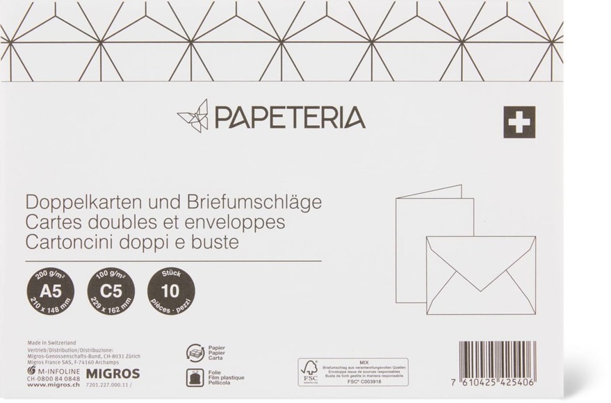 Papeteria A5 / C5 Doppelkarten und Briefumschläge