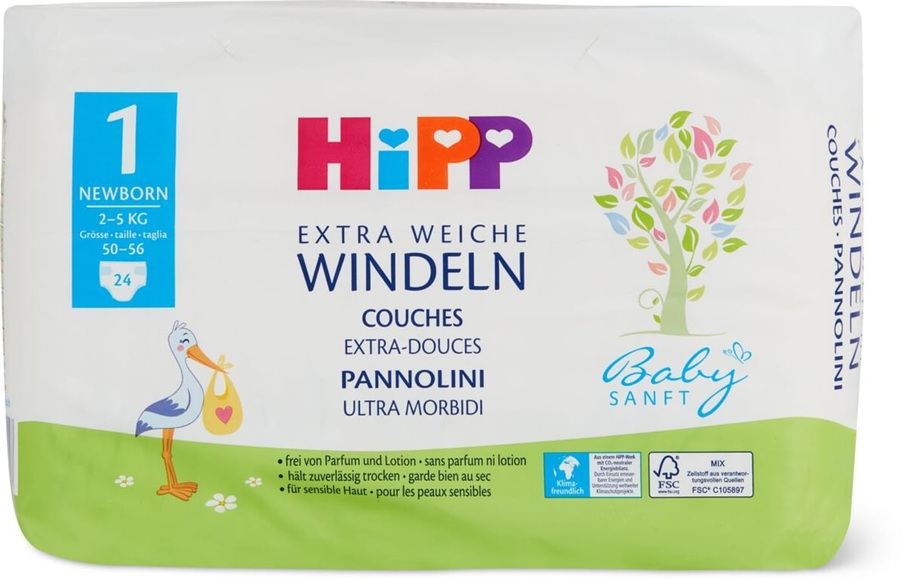 Hipp Hipp Babysanft Windeln Newborn 1