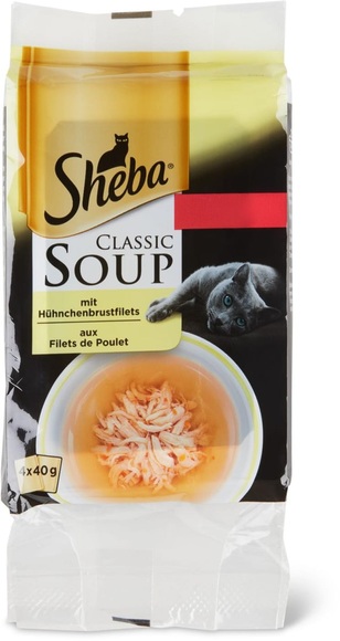 Multipack Sheba Classic Soup Frischebeutel 4 x 40 g - Hühnchenbruststreifen