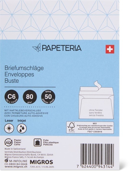 Papeteria C6 Briefumschläge