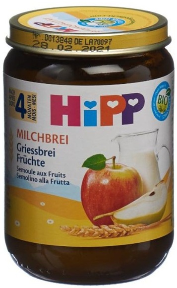 Bio HiPP Gute Nacht Griessbrei Früchte