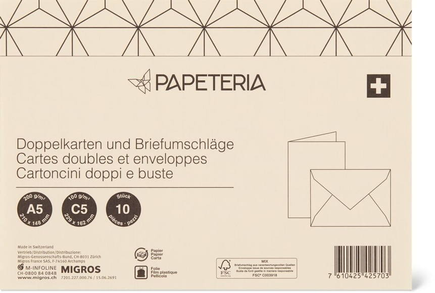 Papeteria A5 / C5 Doppelkarten und Briefumschläge